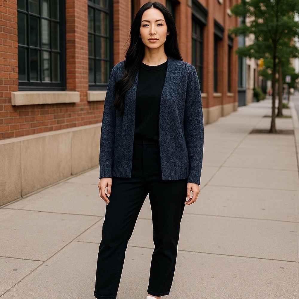 Croft & Barrow Blue Open-Front Cardigan Sweater